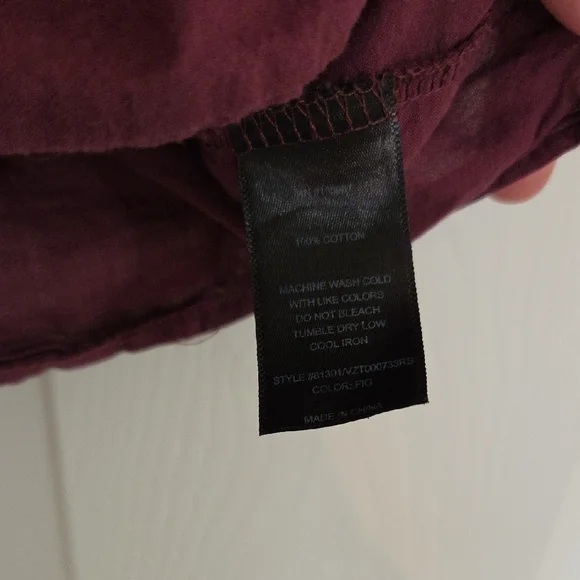 Enfocus Studio Plum Eyelet Yoke Puff Sleeve Blouse - Picture 3 of 5